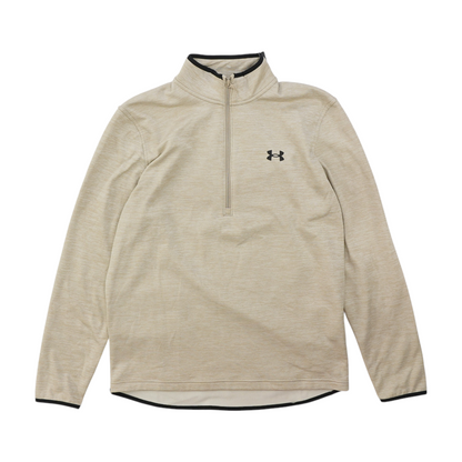 Beige Solid 1/4 Zip Pullover