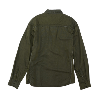 Olive Solid Long Sleeve Button Down