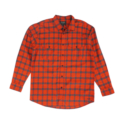 Red Long Check Flannel Button Down