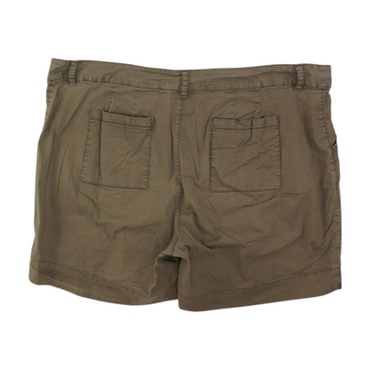 Brown Plus Size Solid Casual Shorts