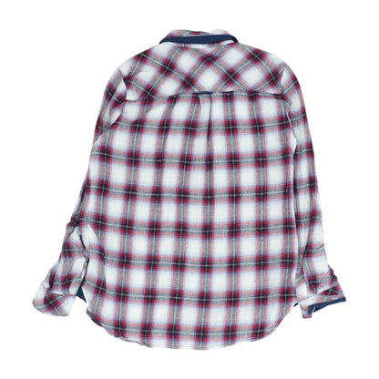 Red Petite Plaid Flannel Button Down