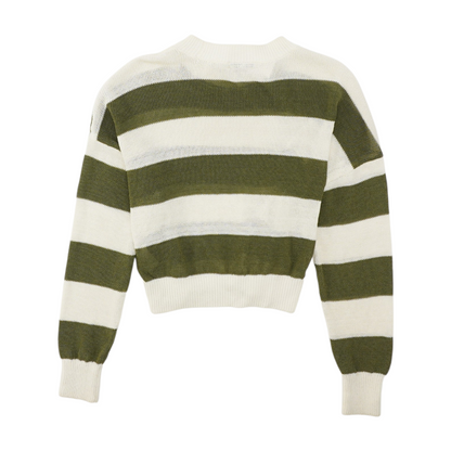 Green Striped Pullover Sweater