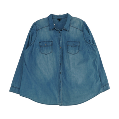 Blue Plus Size Button Down