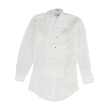 White Solid Tuxedo Button Down