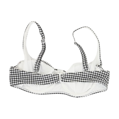 Black Check Swim Top