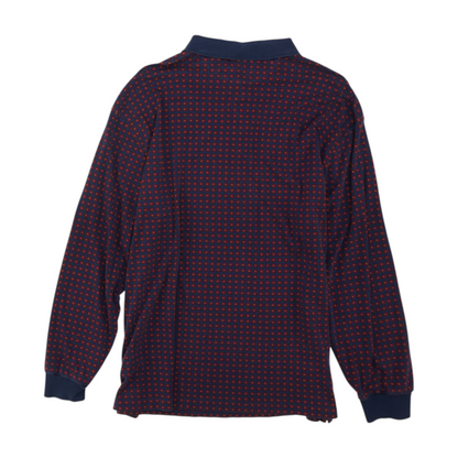 Blue Tall Print Short Sleeve Polo