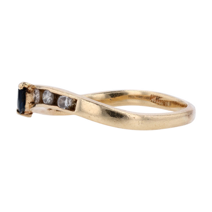 14K Yellow Gold Sapphire Band Ring