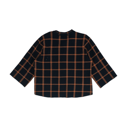 Black Plaid Cardigan Sweater