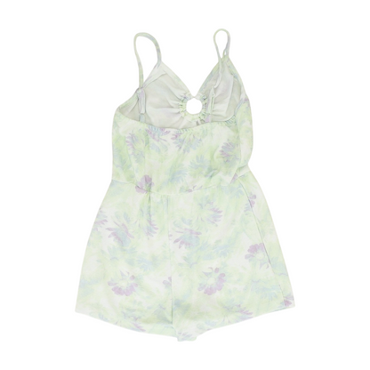 Green Floral Sleeveless One-Piece