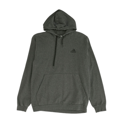 Gray Solid Hoodie Pullover