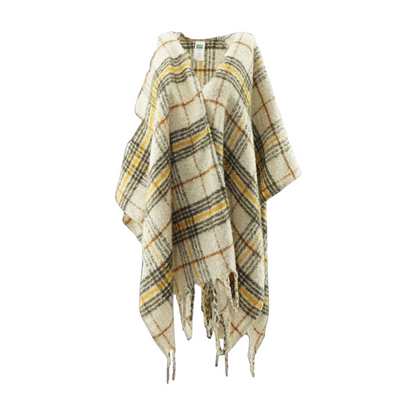 Beige Plaid Cardigan Sweater