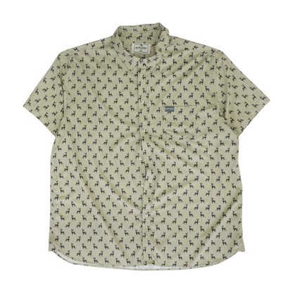 Green Graphic Short Sleeve Button Down