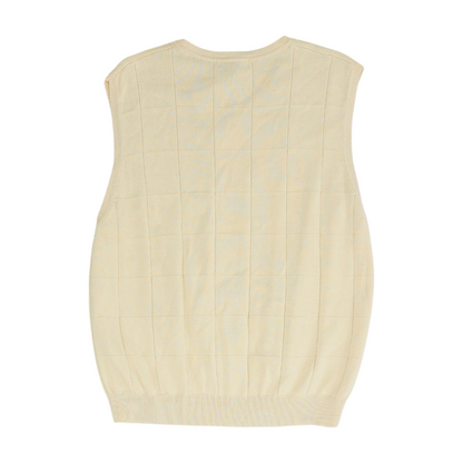 Beige Solid Vest Sweater