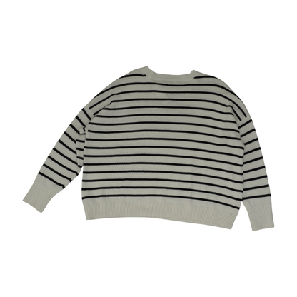 White Striped Pullover Sweater