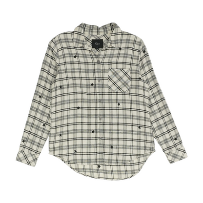 Gray Plaid Flannel Button Down