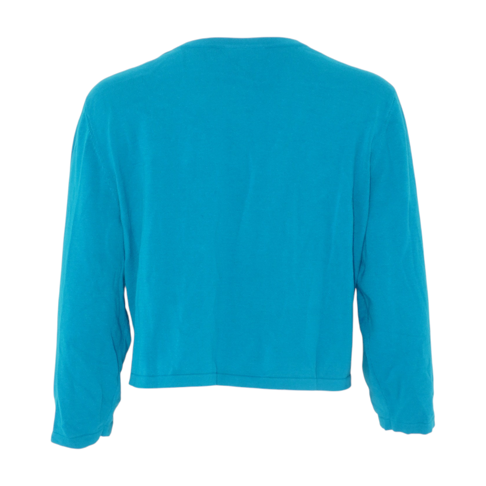 Blue Plus Size Cardigan Sweater
