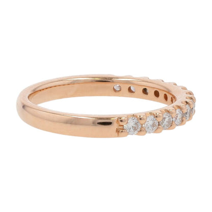 1/2 Ct 18K Rose Gold Prong Set Diamond Anniversary Ring