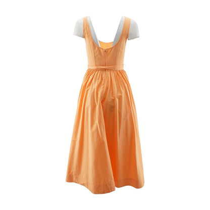 Orange Solid Maxi Dress