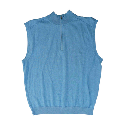 Blue Solid 1/4 Zip Sweater