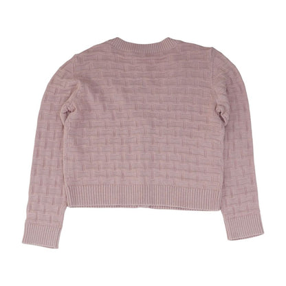 Pink Geometric Cardigan Sweater