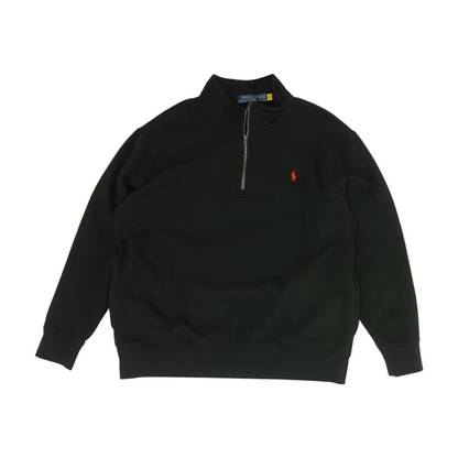 Black Big & Tall Solid 1/4 Zip Pullover