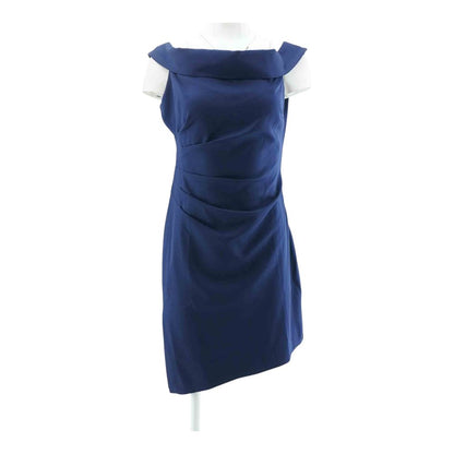 Navy Solid Midi Dress