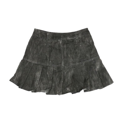 Gray Solid Mini Skirt