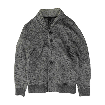 Gray Solid Cardigan Sweater