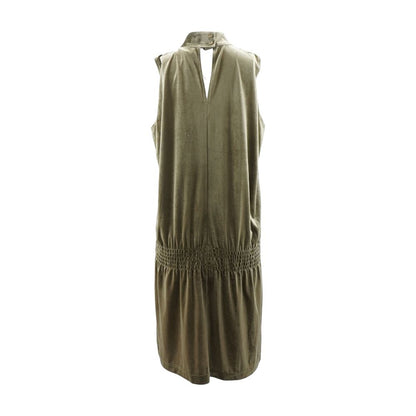 Brown Solid Midi Dress