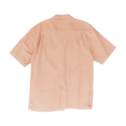 Brown Solid Short Sleeve Button Down