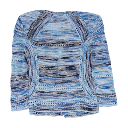 Blue Striped Cardigan Sweater