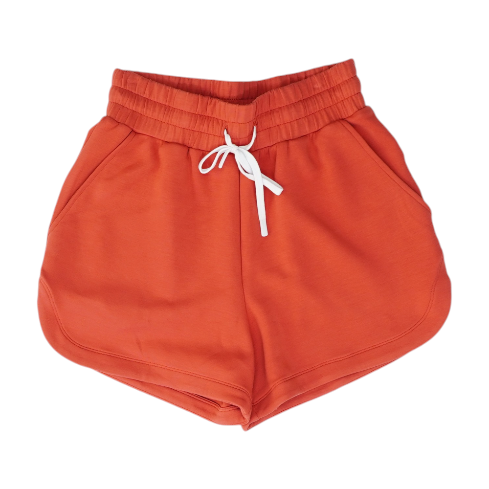 Red Solid Active Shorts