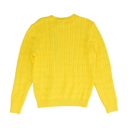 Yellow Solid Crewneck Sweater