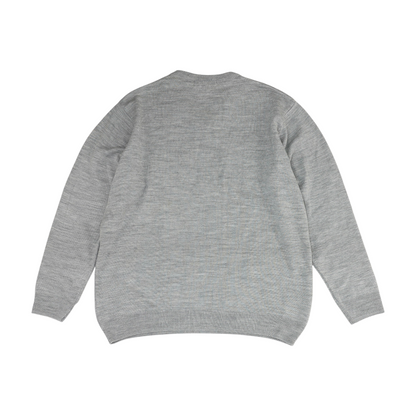 Gray Solid Pullover Sweater