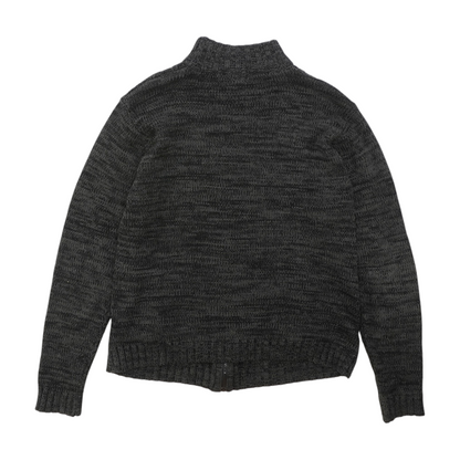 Charcoal Solid Cardigan Sweater
