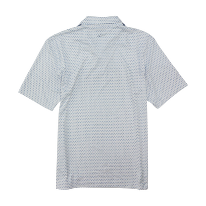 White Print Short Sleeve Polo