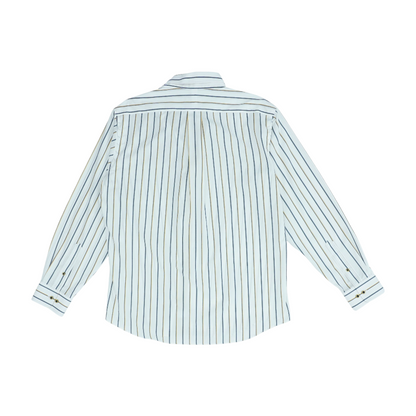 White Striped Long Sleeve Button Down