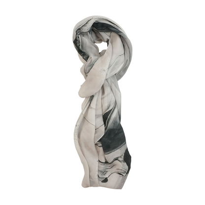 Gray Graphic Scarf