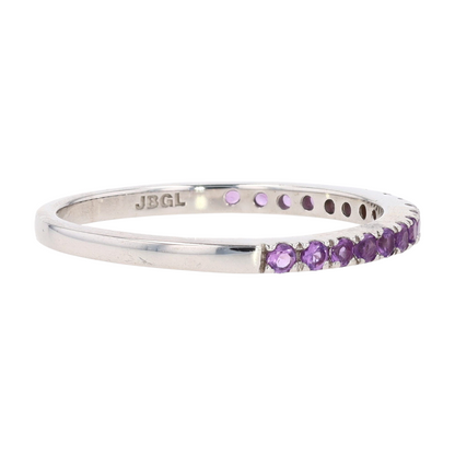 1/4 ctw 10K White Gold Amethyst Band Ring