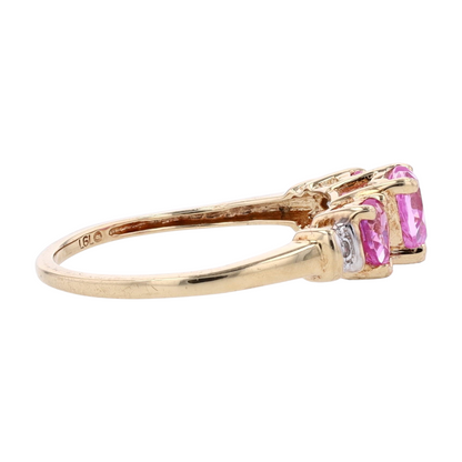 10K White Gold Pink Stone Fashion Ring