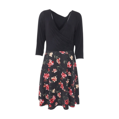 Black Floral Midi Dress