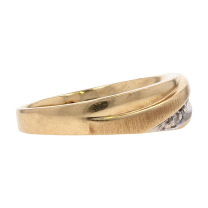 1/4 Ct 10K Gold Diagonal Set Round Diamond Band