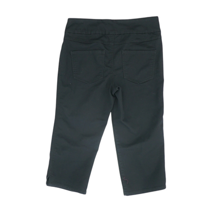 Black Solid Chino Capris