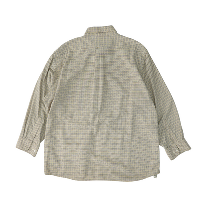 Beige Check Long Sleeve Button Down