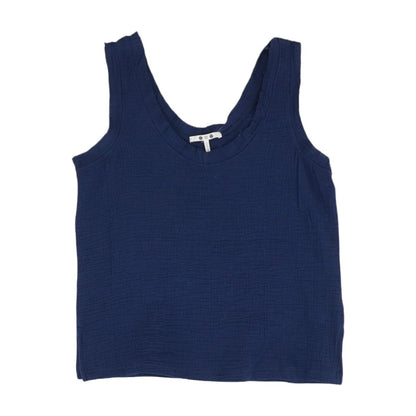 Navy Solid Sleeveless Blouse