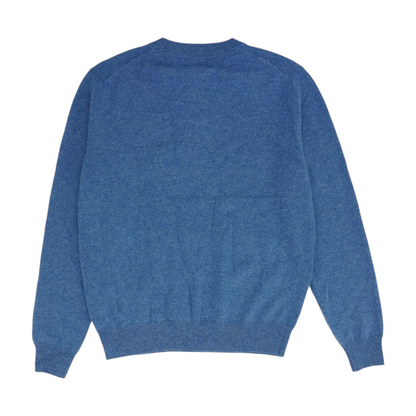 Blue Solid Pullover Sweater