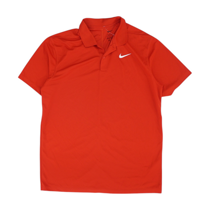 Red Solid Short Sleeve Polo