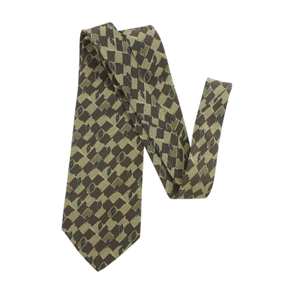 Brown Check Neck Tie