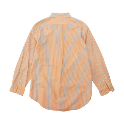 Orange Striped Long Sleeve Button Down