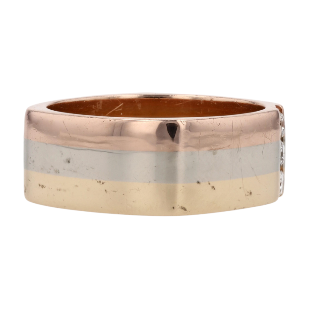 1/6 ctw 14K Tri-Tone Gold Diamond Band